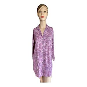 Lauren Ralph Lauren Black Label Pink/Purple Paisley Night Shirt, Size‎ S (263)